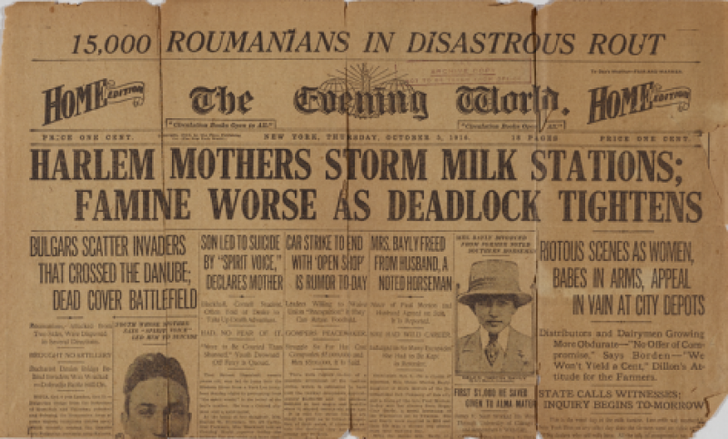 Harlem Mothers Storm Milk Stations 1916, Rare Book and Manuscripts Library, Columbia University.